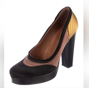 Lanvin River 2009 Collection Satin Platform Heels 35